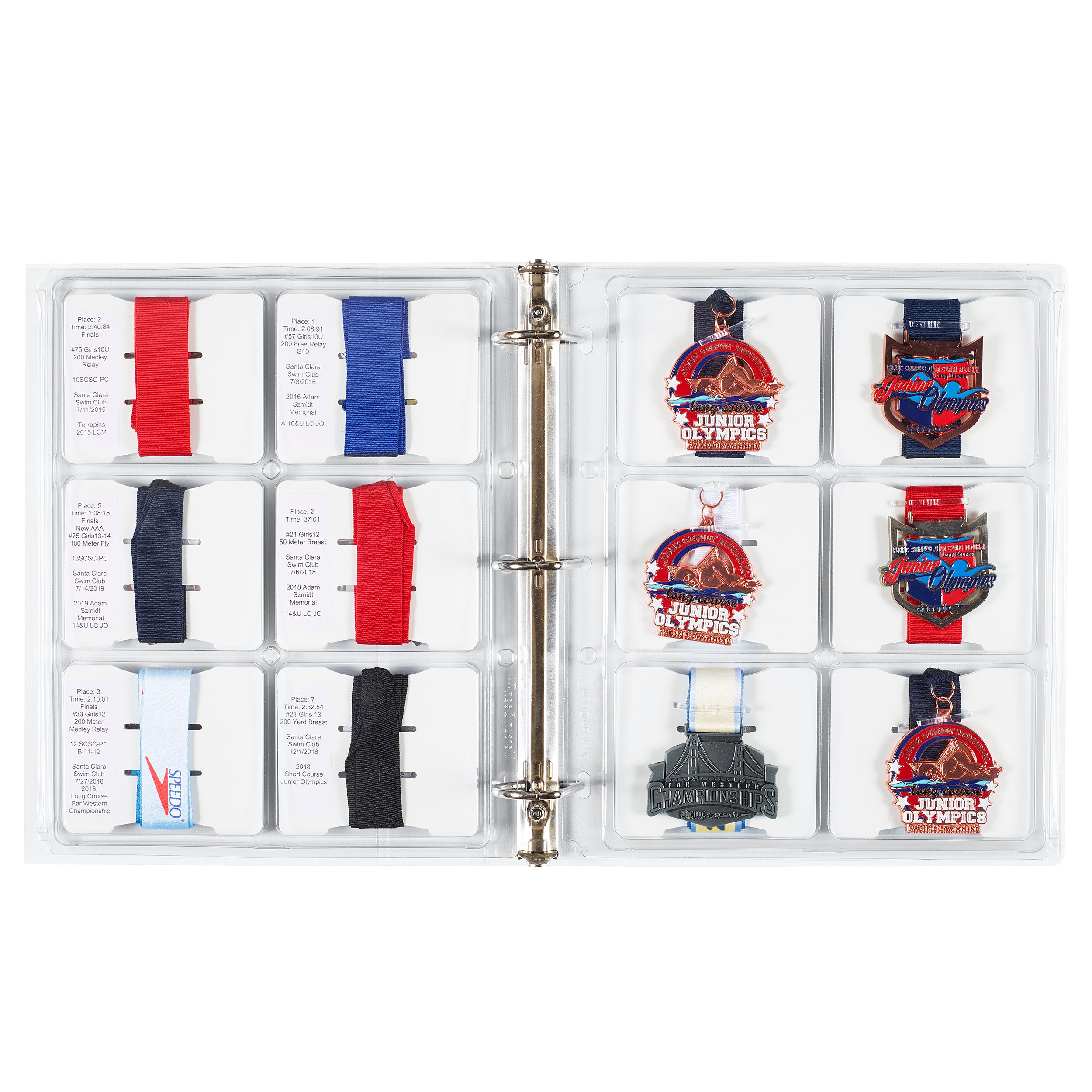 Award Medal BINDER Organizer Display Storage With 3 Pages for 18 Medals