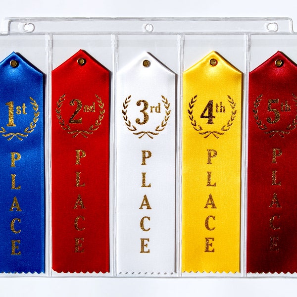 25 Award Ribbon Clear Pages Sheets for Organizer Storage Holder Display