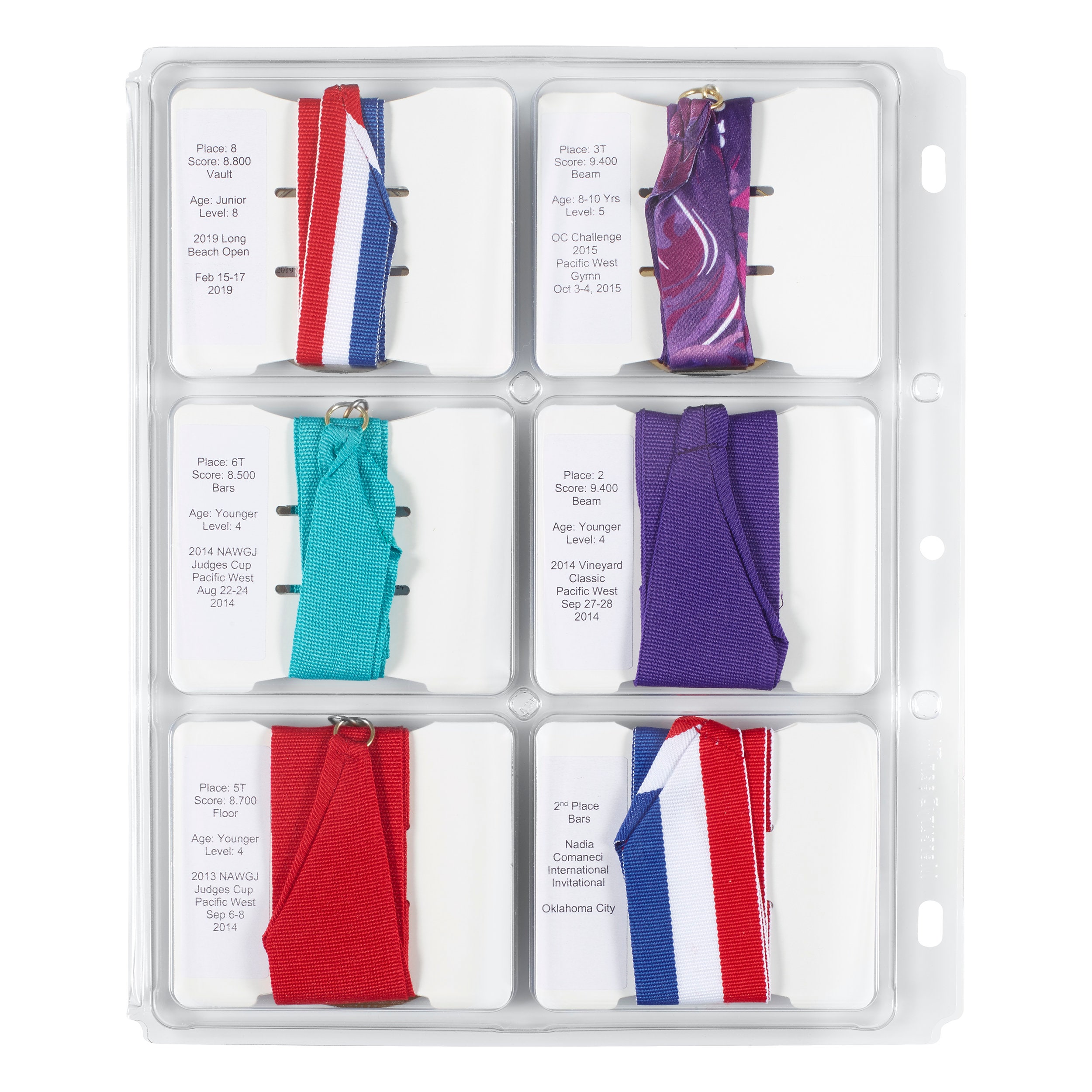 Award Medal Binder PAGES Organizer Storage Display 2 Pack for 12 Medals