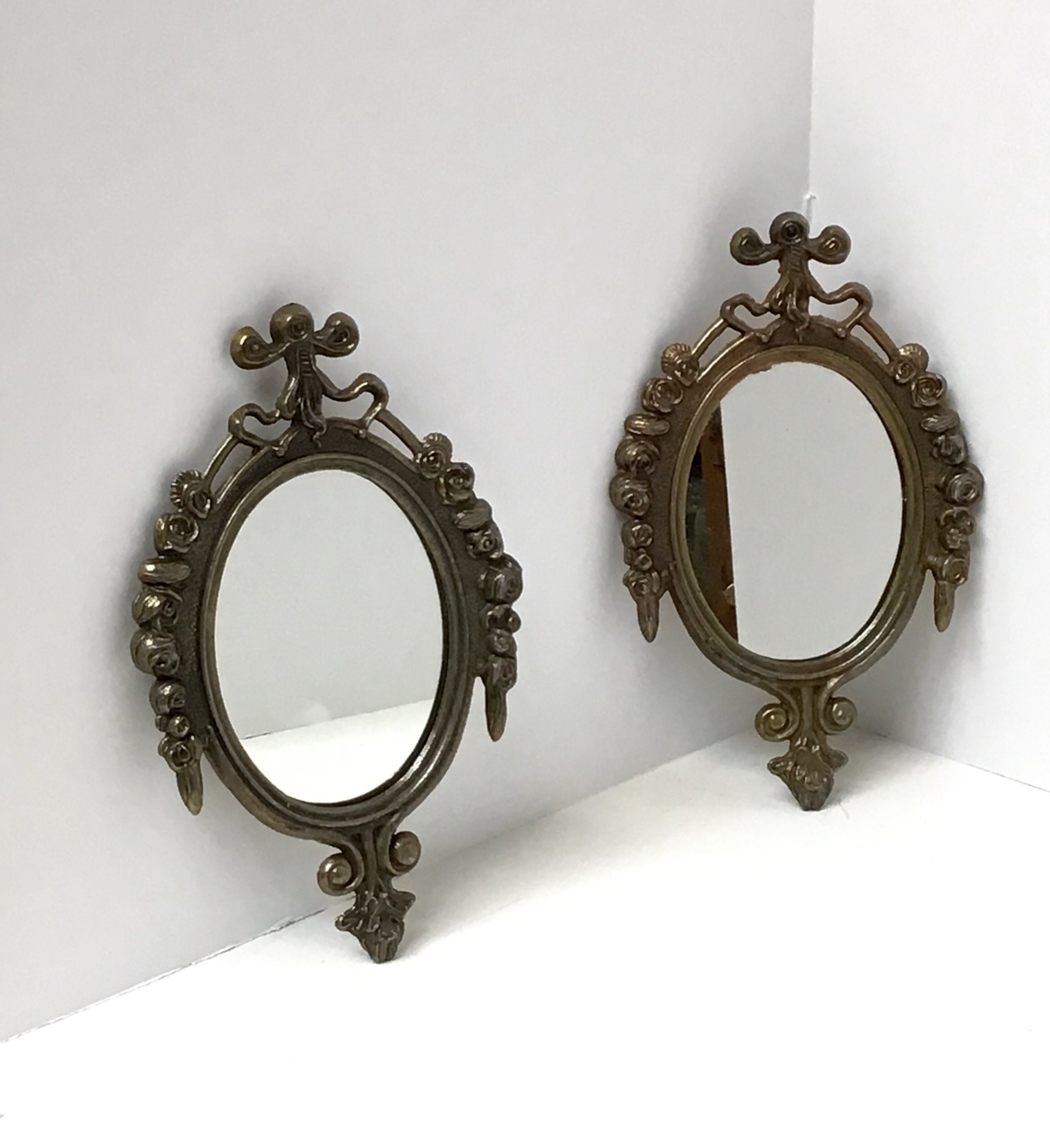 Set Of 2 Vintage Italian Wall Mirrors Set Of 2 Small Etsy