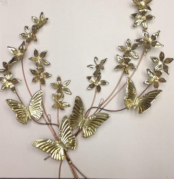 Vintage Metal Erfly Wall Art 3d Decor Set Of Midcentury Plaques