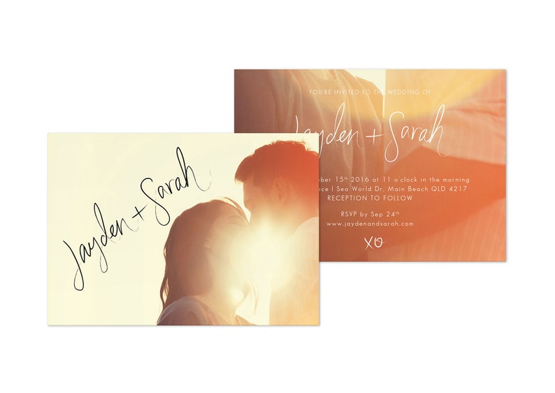 Wedding Invitation Digital Download Photo Wedding Invite Template Digital Designs