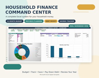 Complete Excel Budget Planner | Paycheck Budget, Debt Payoff, Savings Tracker, Bills Calendar & Finance Dashboard