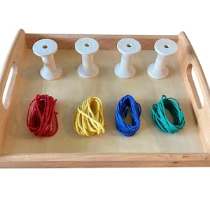 Montessori Practical Life Wrap the Spool Activity Yarn Activity Preschool Daycare Homeschool Supplies