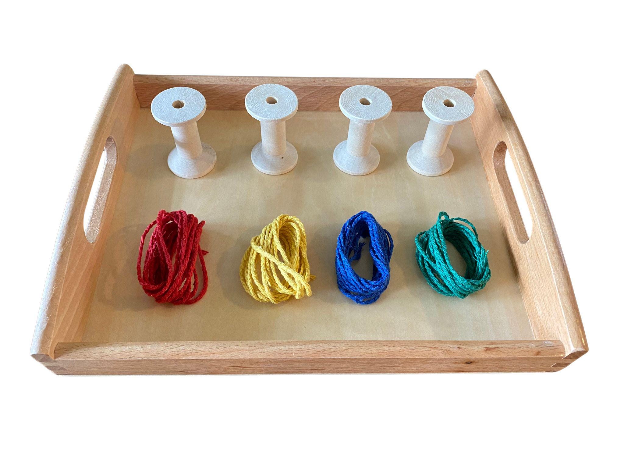 Montessori Practical Life Wrap the Spool Activity Yarn Activity Preschool Daycare Homeschool Supplies