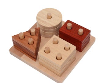 Premium Wooden Sorting and Stacking Toys for Toddlers Shape Sorter for Boys and Girls Preschool Daycare Toys