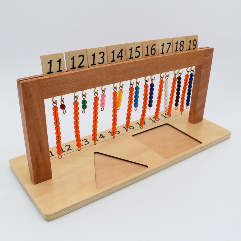 Montessori Math Bead Hanger: Color Bead Stairs & Number Tiles - Etsy
