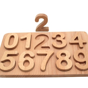 Wooden Number Puzzle: Montessori Math Learning Toy