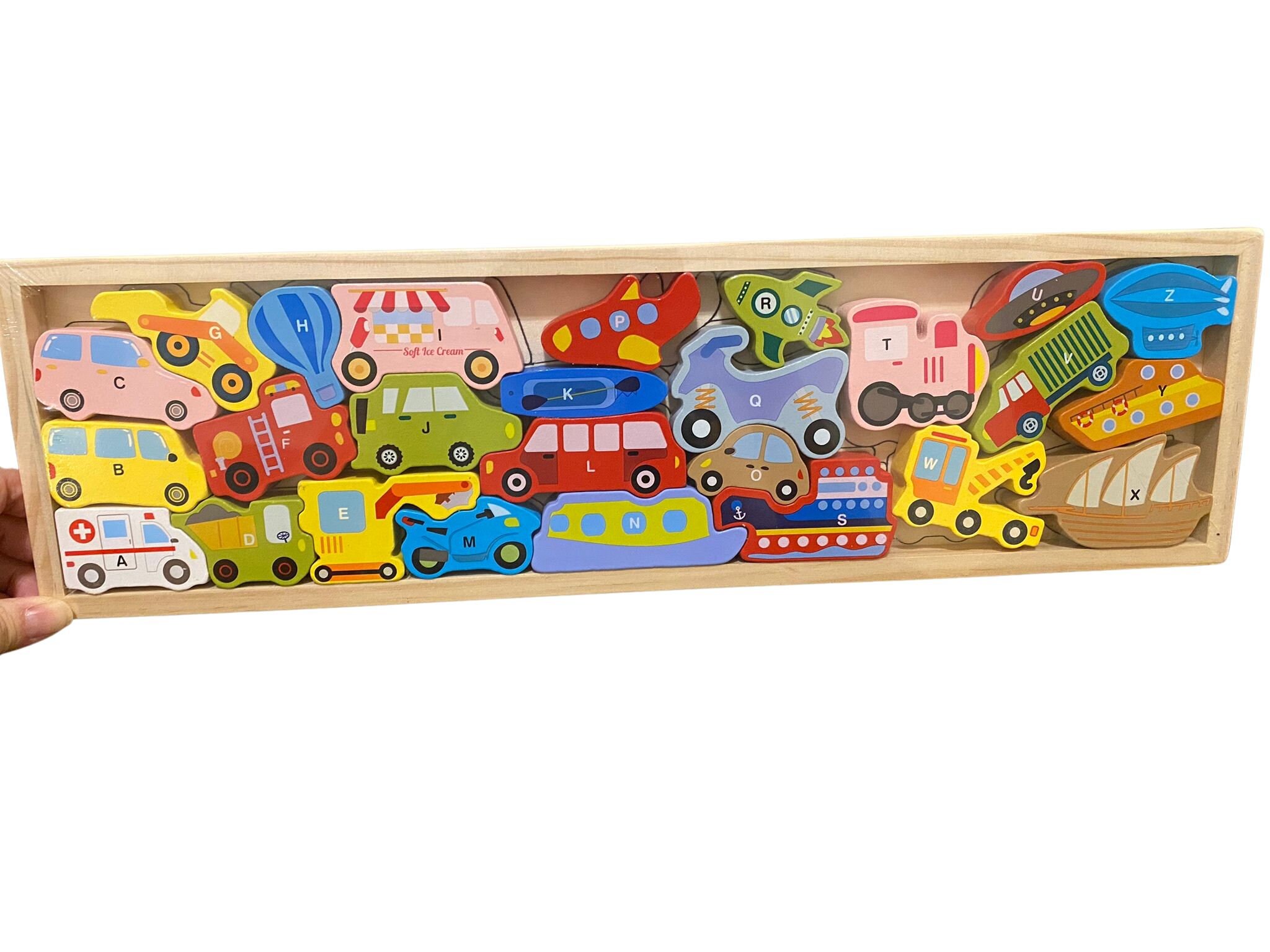 Kids Wooden Alphabet Puzzles Animals/food/farm/transportations