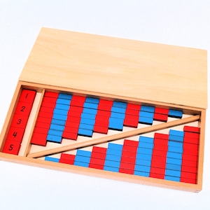 Montessori Small Numerical Rods with Number Tiles