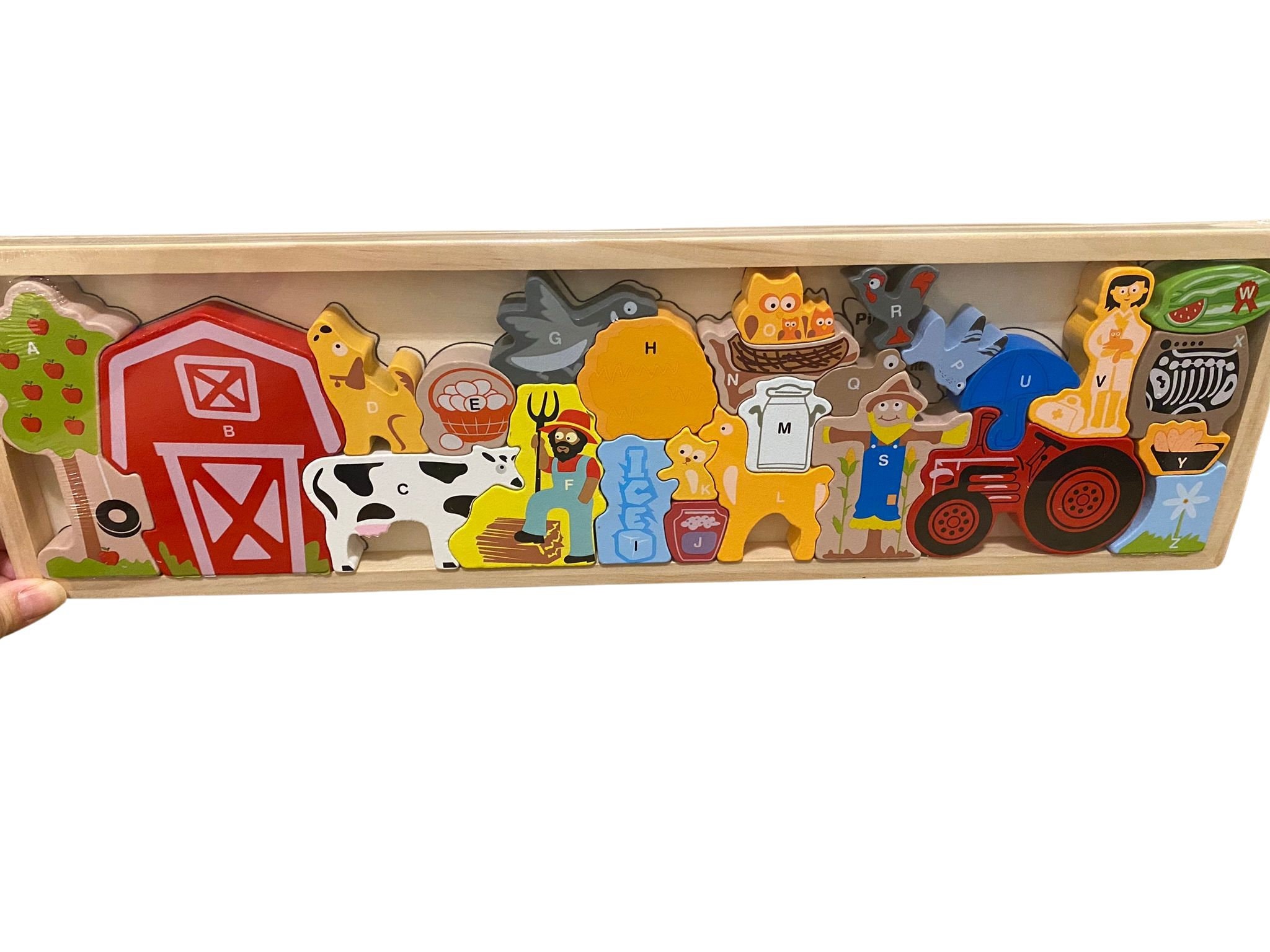 Kids Wooden Alphabet Puzzles Animals/food/farm/transportations