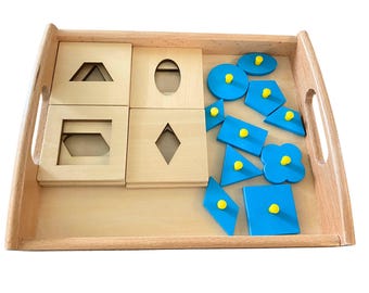 Montessori Materials Mini Geometric Shape Puzzles for Toddlers Preschoolers Homeschool Daycare Learning Toys