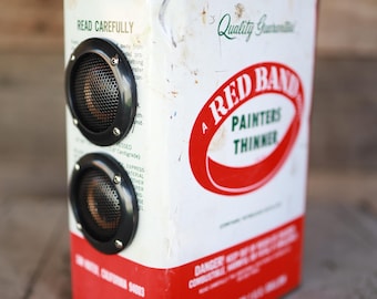 Custom Vintage Paint Thinner Can Portable Bluetooth Speaker