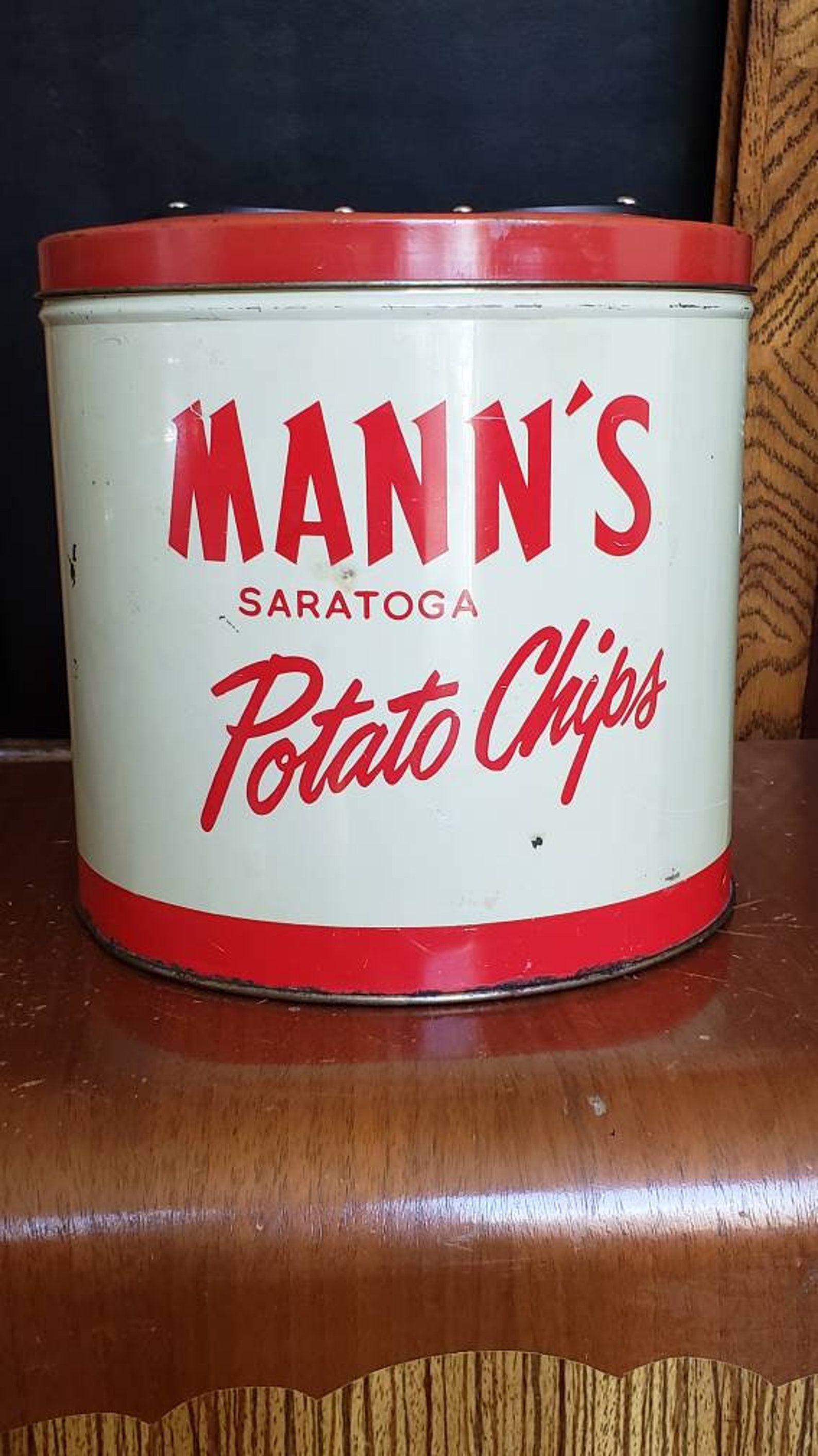 Vintage Mann's Potato Chips estaño convertido en portátil Etsy