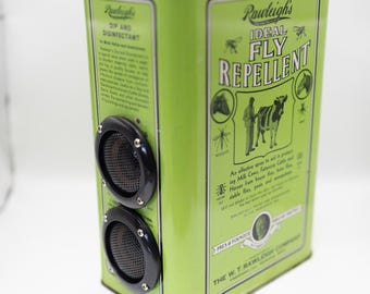 Custom Vintage Fly Repellant Can Portable Bluetooth Speaker