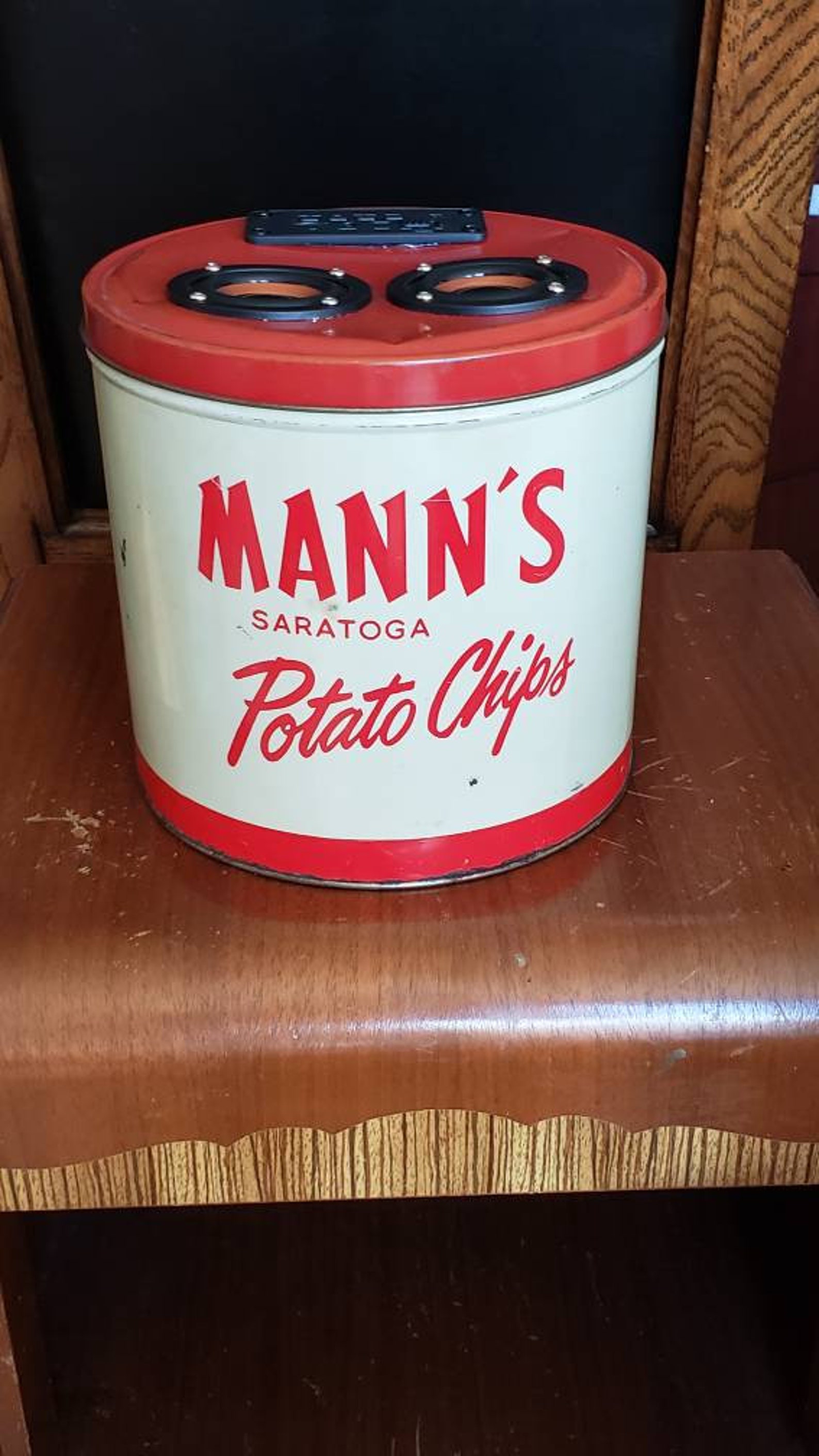 Vintage Mann's Potato Chips estaño convertido en portátil Etsy