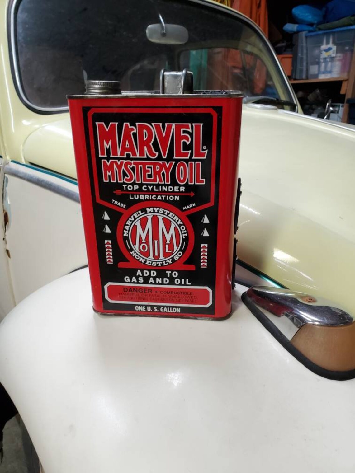 Vintage Marvel Mystery Oil Tin Can Upcycled and Converted to | Etsy