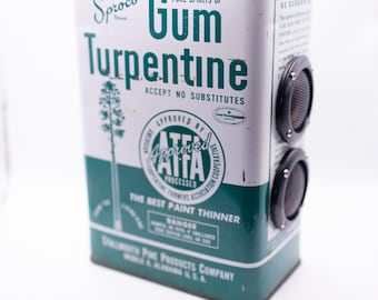 Vintage Turpentine Can Bluetooth Speaker, Custom Portable Speaker