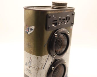 Handmade Portable Vintage Outboard Motor Oil Can Bluetooth Speaker