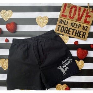 Feelin&#39; Squirrely, Men&#39;s Valentine&#39;s Day Cotton Boxer Shorts -False Fly -Gift For Him -Men&#39;s Boxers -Naughty Boxers -Funny Boxers