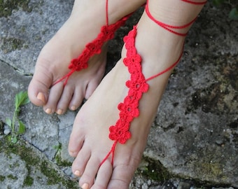 Crochet Barefoot Sandals Pattern, Beach Wedding Foot Jewelry (PDF Pattern)