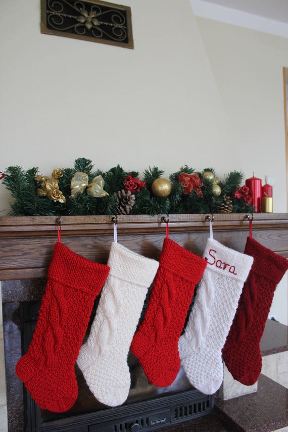 Cozy Designs Holiday Spirit Ethnic Family Socks Wall Hanging Ready to Ship Christmas Hand Knit Stockings Traditional Home Decor