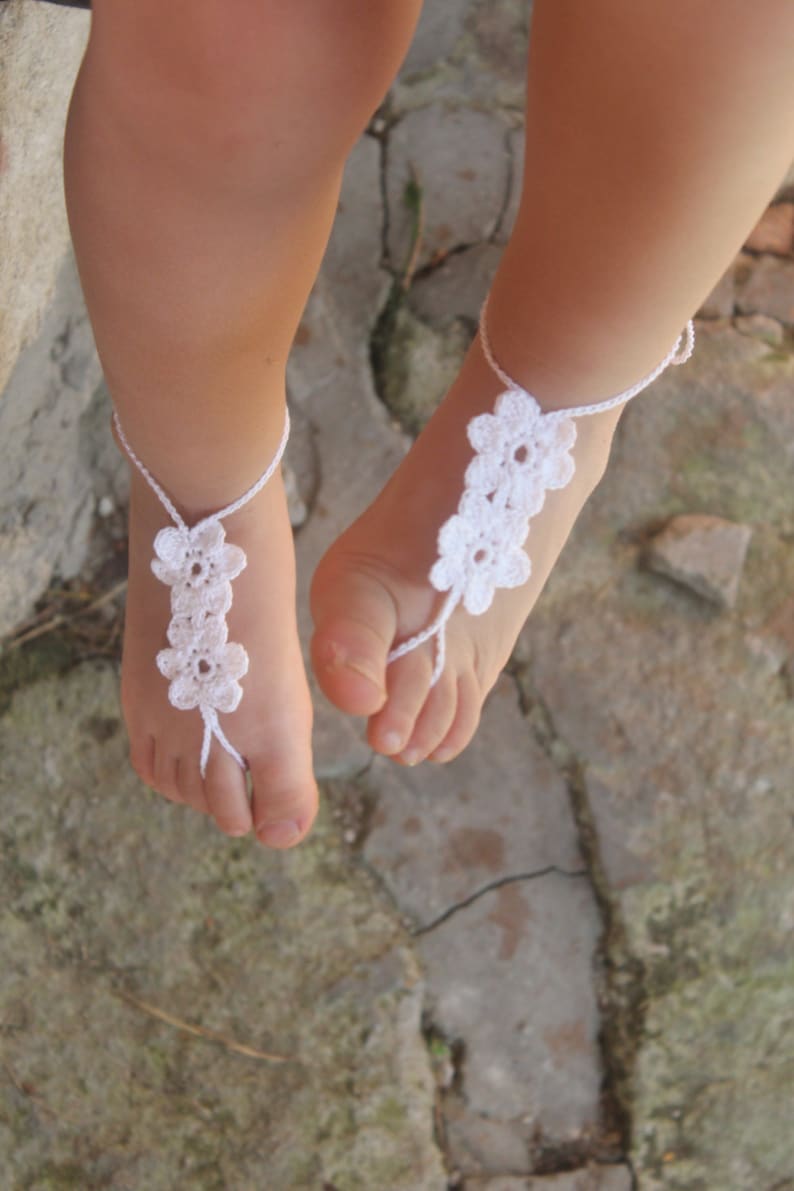 Baby Barefoot Sandals Barefoot Sandals Flower Girl Barefoot Etsy