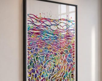Epidermis Watercolor Print | Skin Histology Art-1098