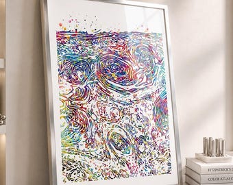 Squamous Cell Carcinoma Watercolor Print, Skin Histology Art-2336