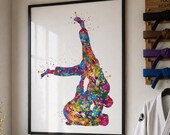 Brazilian Jiu Jitsu Watercolor Print, Sports Room Wall Art-2304