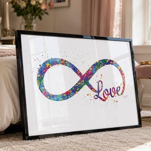 Watercolor Infinity Love Symbol Art Print: Wedding, Housewarming Gift-770