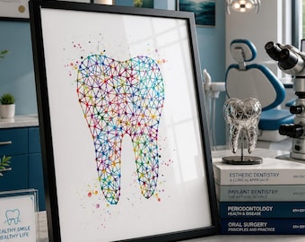Geometric Molar Print | Colorful Dental Clinic Wall Art-1578