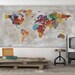 World Map Push Pin, Large world map, Extra Large CANVAS Print Map, Old World Map, Travel Gift, Wall Decor, Worl poster, Christmas Gift-1081