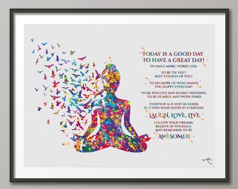 Mind Quote Watercolor Print Therapy Wall Art Yoga Meditation Decor Lao Tzu Quote
