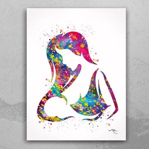 Breastfeeding Watercolor Print: Mother and Baby Art