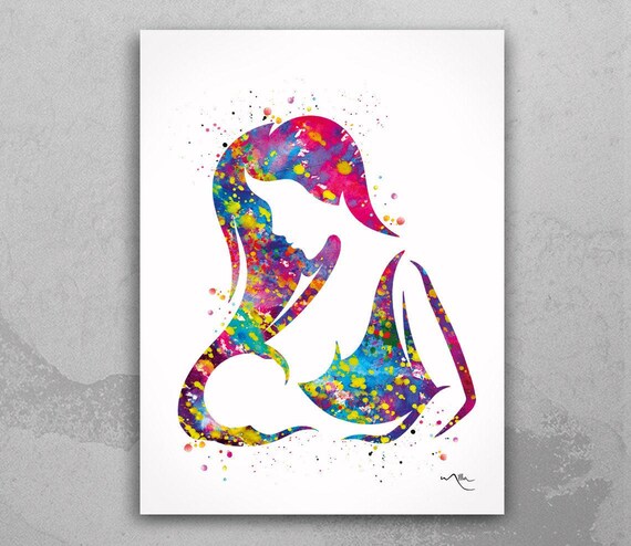 Breastfeeding Watercolor Print: Mother and Baby Art