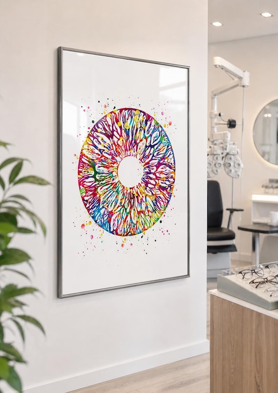 Iris Watercolor Art Print, Ophthalmology Clinic Decor-344