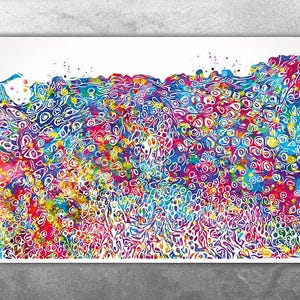 Stratified Squamous Epithelium Watercolor Print Skin Histology Dermatologist Skin Medical Art Dermatologist Gift Clinic Decor Cell Art-2726