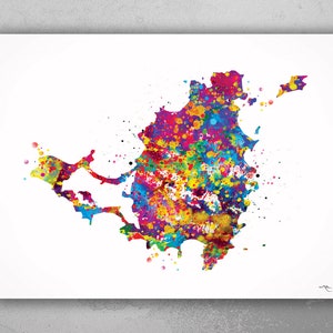 Sint Maarten Watercolor Print Saint Martin Island Wall Art St. Maarten Wedding Gift Honeymoon Gift Map Wall Art Travel Anniversary Gift-267