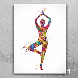 Yoga Art, Yoga Tree Pose, Yoga Poster, Yoga Pose, Yoga Print, Yoga Watercolor, Yoga Studio, Yoga Decor, Yoga Wall Decor, Yoga Gift, Yoga-879