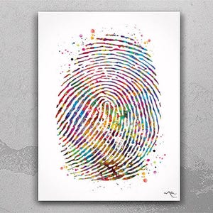 Personalisierter Fingerabdruck, Aquarell Druck, Digital Download, Andenken, Erinnerungsgeschenk, Einzigartiges Geschenk, Verlustgeschenk, Download