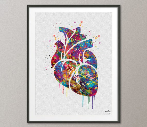 Brain Anatomy Watercolor Print Painting Wall Art Giclee Geekery Nerd Art Wedding