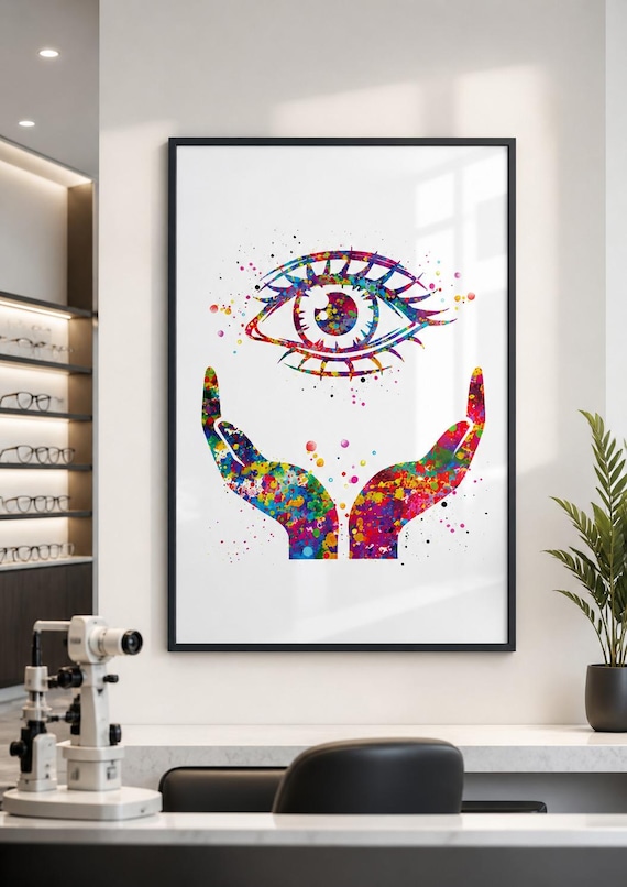 Eye Health Watercolor Art Print - Optometrist Gift, Eye Clinic Decor-284