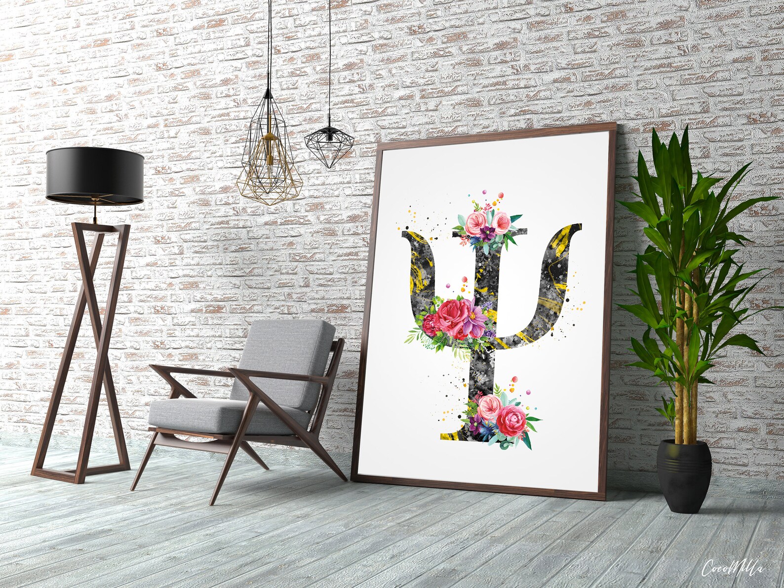 Psychology Symbol Floral Watercolor Print Psychiatry Wall Art | Etsy
