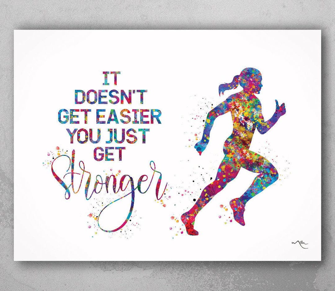 Runner Quote Watercolor Print: Motivational Running Sport Poster-1923 -  Etsy 日本, image size:1080x936