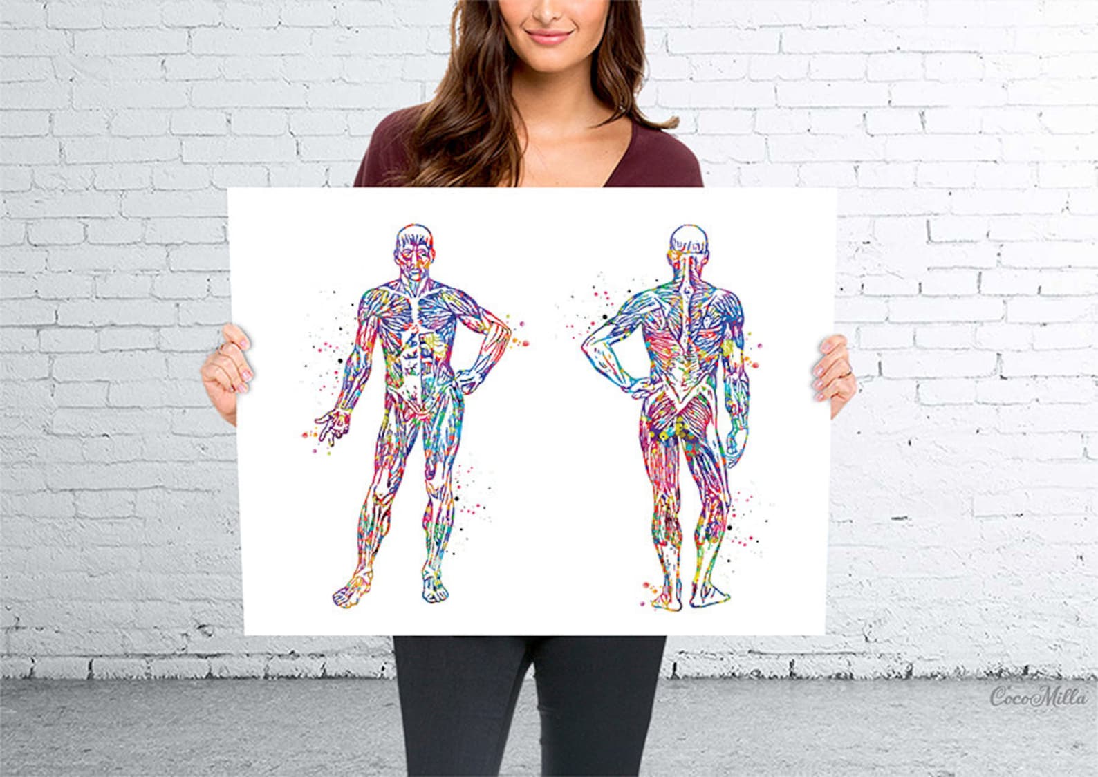 Muscular System Watercolor Print Human Body Anatomy Art - Etsy