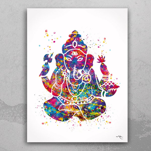 Ganesha Ganesh Lord Ganesha Art Watercolor Print Wall Wedding Gift Poster Buddhist Wall Decor Art Home Decor Wall Hanging Buddha Yoga-475