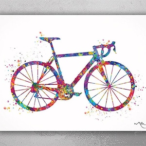 Road Bike Watercolor Print Cyclist Gift Biker Poster Touring Bike Speed Cycling Road Biking Bike Wall Art Bicycling Bicycle Wall Art-1782