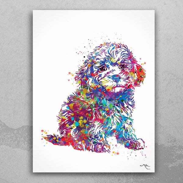 Toy Poodle Watercolor Print Dog Art Custom Dog Portrait Pet Dog Love Animal Dog Poodle Painting Doglover Gift Personelized Decor Poster-1487