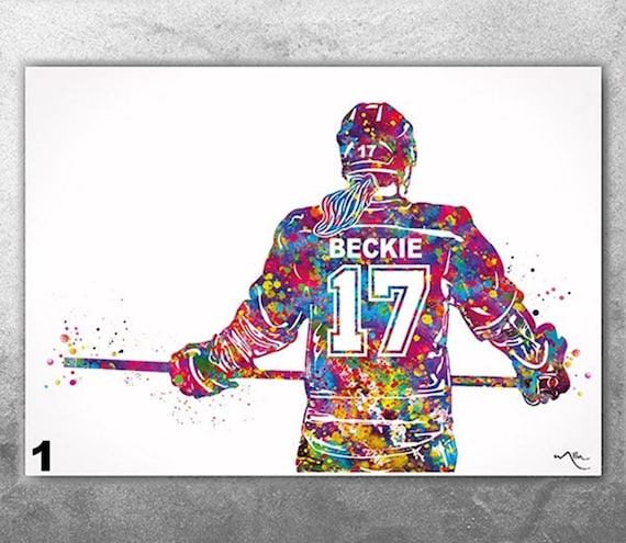 Ringette Player Women Girl Female Personalized Watercolor Print Ringuette Sports Girl Room Decor Personalized Gift Customize Wall Art-2602